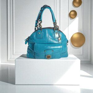 COACH Legacy Limited Edition Francine Turnlock Satchel in turquoise